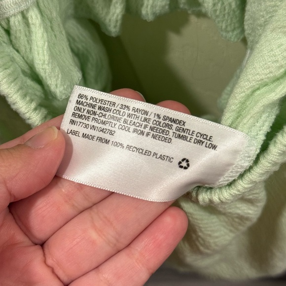 Target Wild Fable Mint Green Off-Shoulder Tie Women's Top - Picture 3 of 3